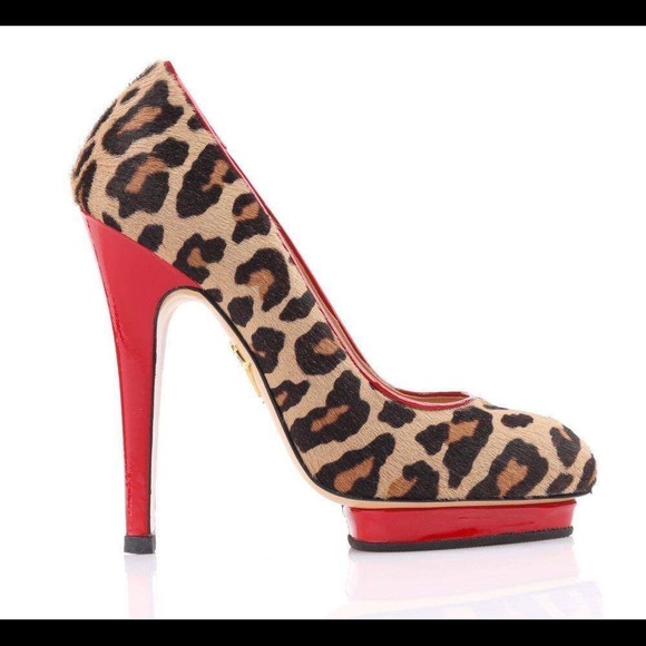 Charlotte Olympia Shoes - Charlotte Olympia Leopard & Red Patent Polly Pumps
